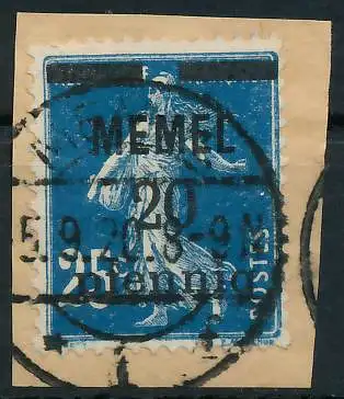 MEMEL 1920 Nr 20b gestempelt Briefst³ck 447736