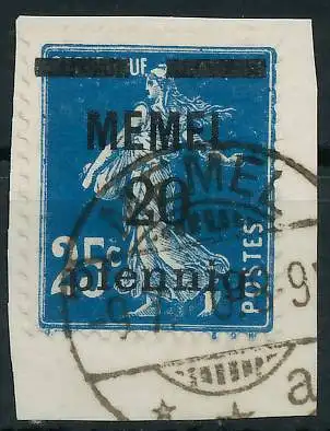 MEMEL 1920 Nr 20b gestempelt Briefst³ck 447732