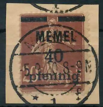 MEMEL 1920 Nr 22b gestempelt Briefst³ck 447766