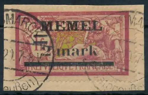 MEMEL 1920 Nr 28x gestempelt Briefst³ck gepr. 447806