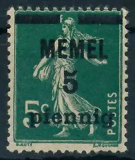 MEMEL 1920 Nr 18c ungebraucht 44786A