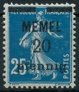 MEMEL 1920 Nr 20b postfrisch 44788E