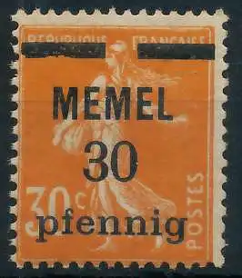MEMEL 1920 Nr 21y ungebraucht 44789E