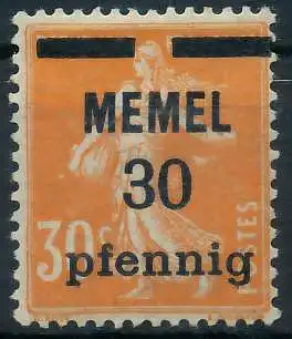 MEMEL 1920 Nr 21z ungebraucht 4478B6