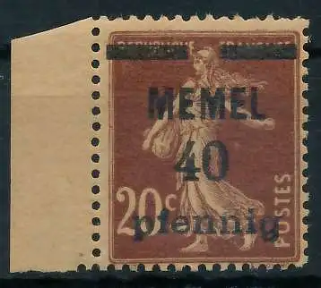 MEMEL 1920 Nr 22b postfrisch 4478CA