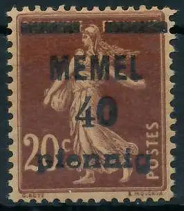 MEMEL 1920 Nr 22b postfrisch gepr. 4478C6