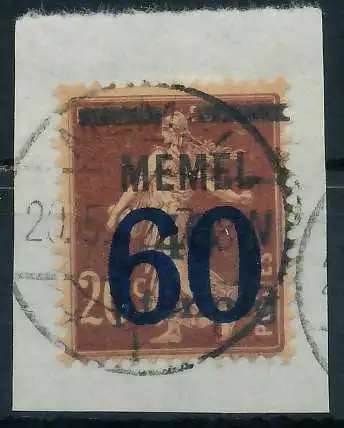 MEMEL 1921 Nr 35 zentrisch gestempelt Briefst³ck 4479E6