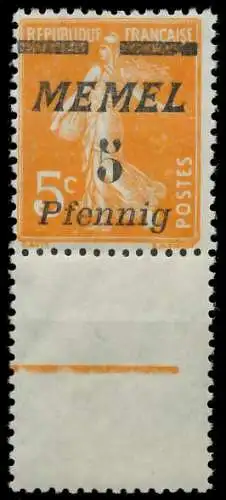 MEMEL 1922 Nr 52Lfu postfrisch SENKR PAAR 447B26