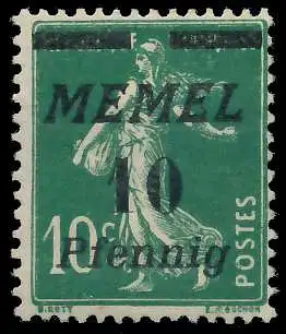 MEMEL 1922 Nr 54b ungebraucht 447B56