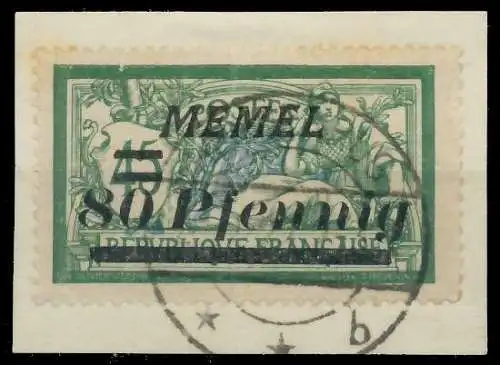 MEMEL 1922 Nr 63 zentrisch gestempelt Briefst³ck 447CB2