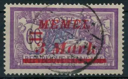 MEMEL 1922 Nr 68 zentrisch gestempelt 447D66