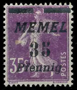 MEMEL 1922 Nr 84 ungebraucht 447DDE