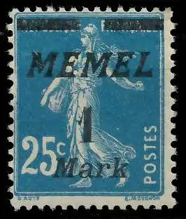 MEMEL 1922 Nr 86I ungebraucht 447E72