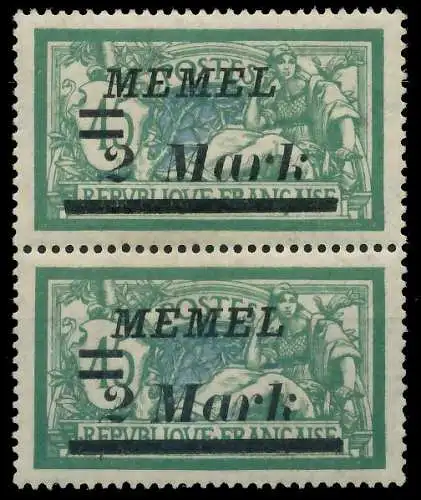 MEMEL 1922 Nr 88II + 88 postfrisch SENKR PAAR 452E42