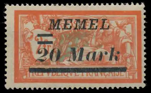 MEMEL 1922 Nr 95V ungebraucht 452F22