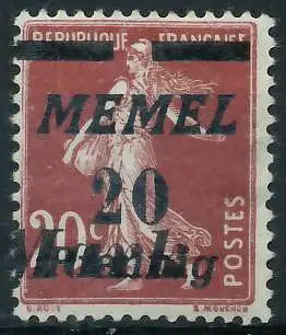 MEMEL 1922 Nr 109 ungebraucht 452FC6