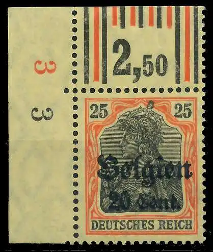 BES. 1WK LANDESPOST BELGIEN Nr 17 WOR 1-4-1 1-5 45A79E