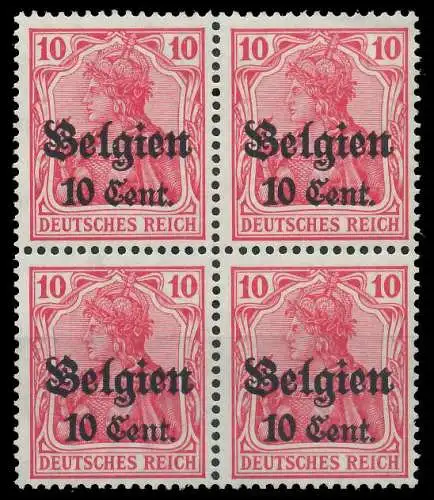 BES. 1WK LANDESPOST BELGIEN Nr 14b postfrisch VIERERBLO 45A926