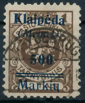 MEMEL 1923 Nr 134IV gestempelt gepr. 472DAA