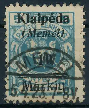 MEMEL 1923 Nr 129 gestempelt gepr. 472DAE
