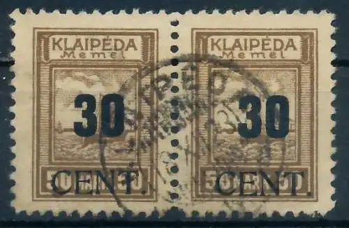 MEMEL 1923 Nr 194 gestempelt WAAGR PAAR gepr. 472E76
