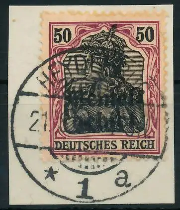 MEMEL 1920 GERMANIA Nr 7x zentrisch gestempelt Briefst³ck gepr. 472EBE