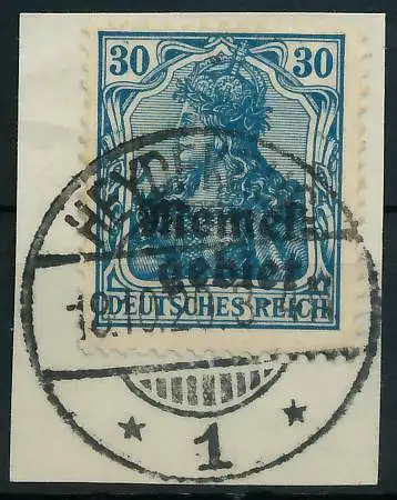 MEMEL 1920 GERMANIA Nr 15 zentrisch gestempelt Briefst³ck 472EDE