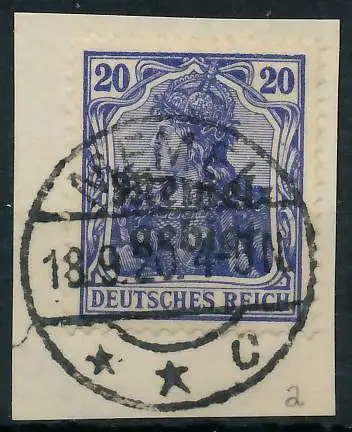 MEMEL 1920 GERMANIA Nr 4 zentrisch gestempelt Briefst³ck gepr. 472F72