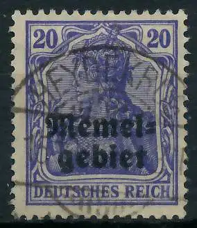 MEMEL 1920 GERMANIA Nr 4 zentrisch gestempelt gepr. 472F66