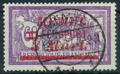 MEMEL 1922 Nr 103 zentrisch gestempelt gepr. 472FF6