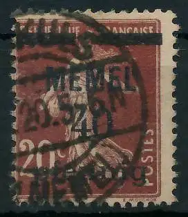 MEMEL 1920 Nr 22a gestempelt gepr. 47308E