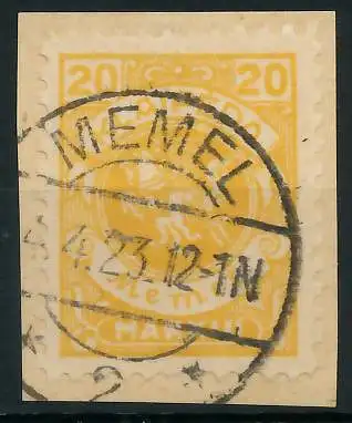 MEMEL 1923 Nr 142 gestempelt Briefst³ck gepr. 4730FA