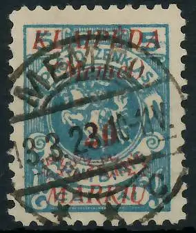 MEMEL 1923 Nr 136 zentrisch gestempelt gepr. 47889A