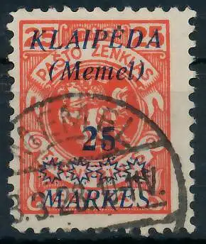 MEMEL 1923 Nr 137 gestempelt gepr. 47889E
