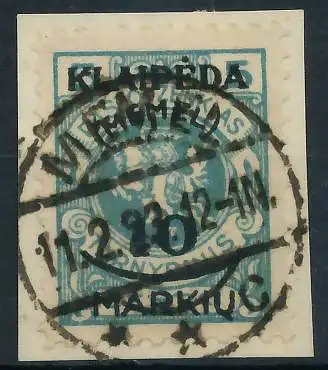MEMEL 1923 Nr 124 zentrisch gestempelt Briefst³ck gepr. 4788C2
