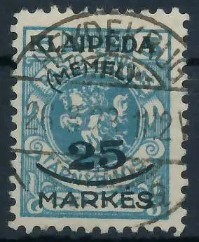 MEMEL 1923 Nr 125 zentrisch gestempelt gepr. 4788DE