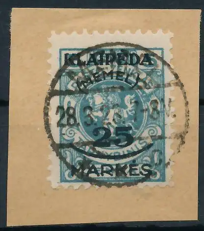 MEMEL 1923 Nr 125 zentrisch gestempelt Briefst³ck gepr. 4788D6