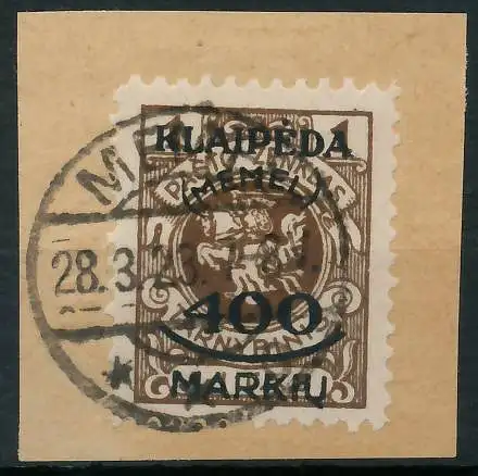 MEMEL 1923 Nr 128 zentrisch gestempelt Briefst³ck gepr. 478902