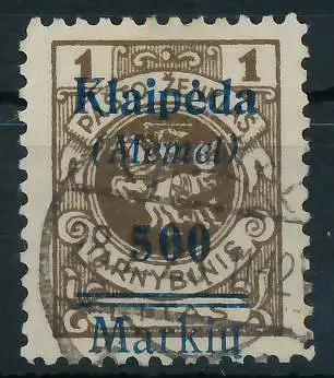 MEMEL 1923 Nr 134 zentrisch gestempelt gepr. 478936