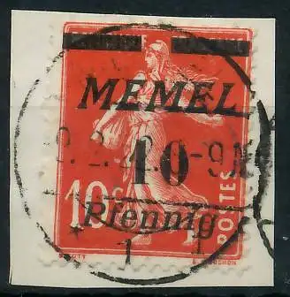 MEMEL 1922 Nr 53 zentrisch gestempelt Briefst³ck gepr. 478AD2