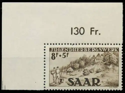 SAARLAND 1949 Nr 262II postfrisch ECKE-OLI 478BEE
