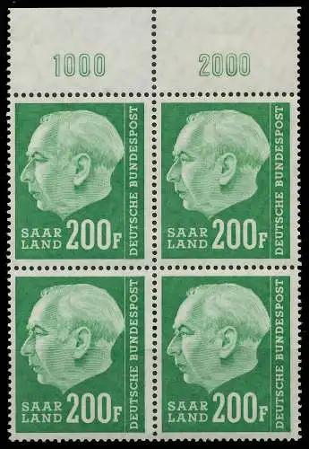 SAAR OPD 1957 Nr 427 postfrisch VIERERBLOCK ORA 478CC6