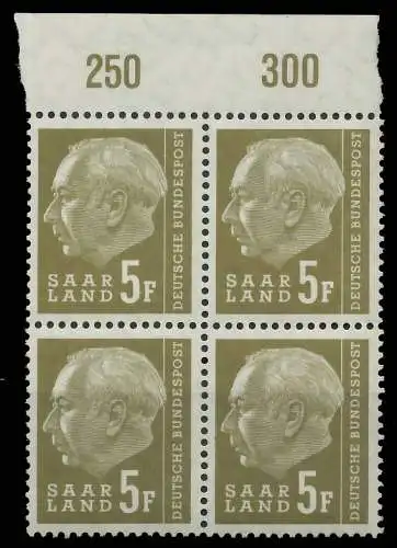 SAAR OPD 1957 Nr 411 postfrisch VIERERBLOCK ORA 478CF2