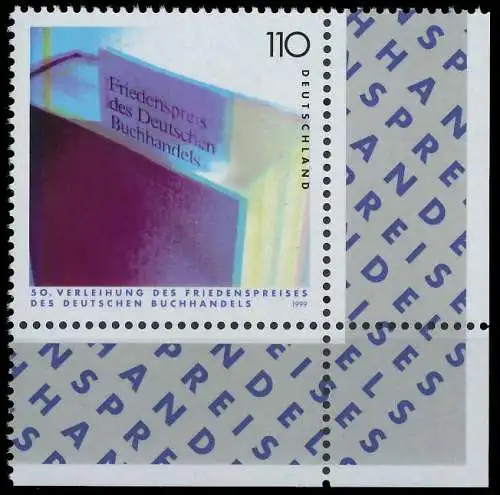 BRD BUND 1999 Nr 2075 postfrisch ECKE-URE 481016