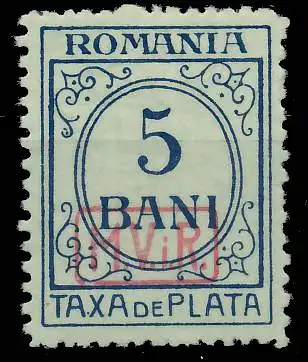 BES. 1WK D-MV RUMÄNIEN PORTO Nr 6 ungebraucht gepr. 42D9CA