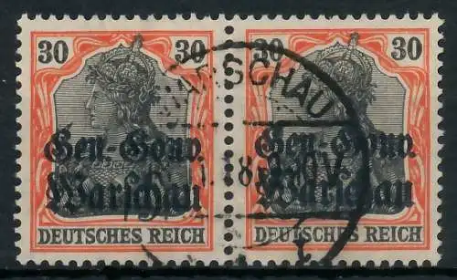 BES. 1WK D-POST IN POLEN Nr 14b zentrisch gestempelt WAAGR P 49AA16