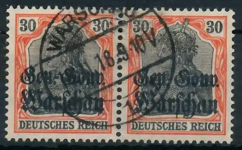 BES. 1WK D-POST IN POLEN Nr 14b zentrisch gestempelt WAAGR P 49AA1E