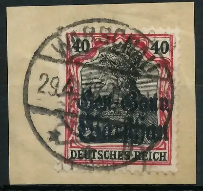 BES. 1WK D-POST IN POLEN Nr 15b zentrisch gestempelt Briefst³ck g 49AAE2