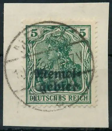 MEMEL 1920 GERMANIA Nr 1b zentrisch gestempelt Briefst³ck gepr. 472F16