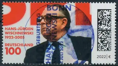 BRD BUND 2022 Nr 3700 ESST zentrisch gestempelt 51F212
